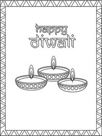 Happy 
Diwali - Coloring Card