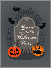 Elevate your Halloween party invites with this spooky-chic card—perfect for setting a haunting vibe