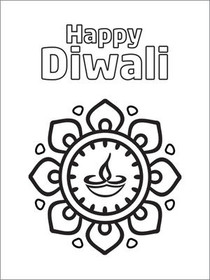 Happy 
Diwali - Coloring Card