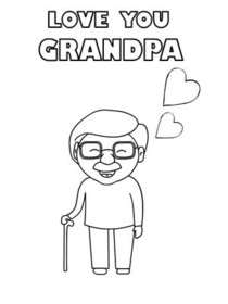 Love You Grandpa - Coloring Card