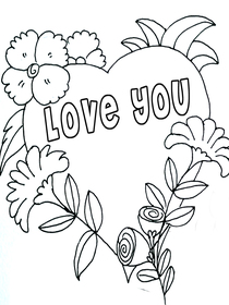 Love You - Coloring Card