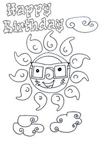 Happy Birthday - Coloring Card
