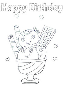 Happy Birthday - Coloring Card