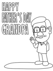 Happy Father's Day Grandpa - Coloring Card