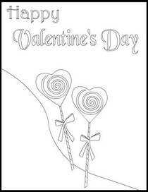 Happy 
Valentine's Day - Coloring Card