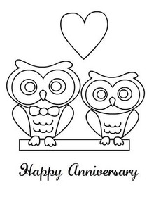 Happy Anniversary - Coloring Card