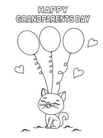 Happy Grandparents Day - Coloring Card
