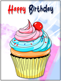 Brighten birthdays with this vibrant, delicious, and joyful cupcake card!