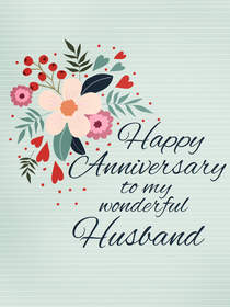 Elegant anniversary card for your wonderful husband—perfect for celebrating your love!
