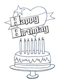 Happy Birthday - Coloring Card