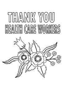 Thank You Health Care Workers - Coloring Card