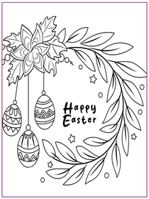 Interactive coloring Easter card