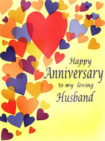 Celebrate love with our vibrant anniversary card for your husband. Perfect for a special day!
