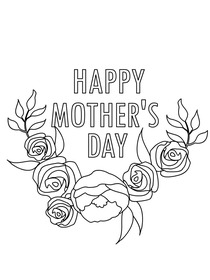 Happy Mother's Day - Mother's Day Coloring Card