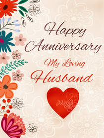 Celebrate your love with our stunning anniversary card for your loving husband.