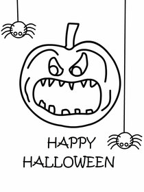 Fun Halloween coloring card for kids; easy to print, cute spooky design, perfect for activities.