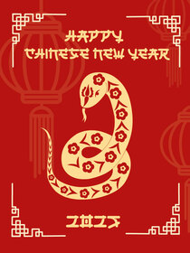 Happy Chinese New Year - Celebrate the Year of the Snake with this elegant card
