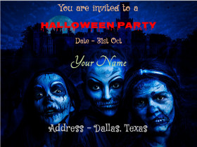 Halloween Party Invitation Photocard