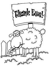 Thank Ewe! Coloring Card