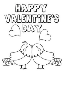 Happy 
Valentine's Day - Coloring Card