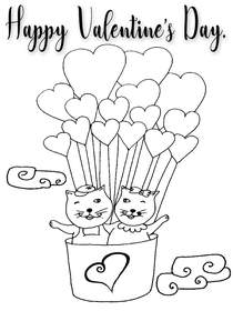 Happy 
Valentine's Day - Coloring Card