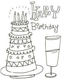 Happy Birthday - Coloring Card
