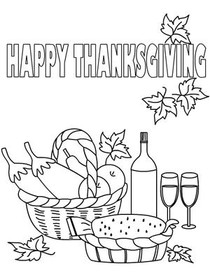 Happy 
Thanksgiving - Coloring Card