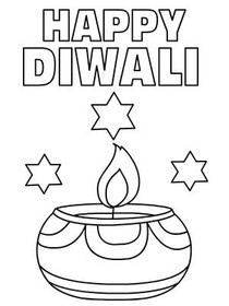 Happy 
Diwali - Coloring Card