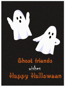 Ghost Friends Wish Happy Halloween