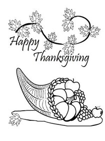 Happy 
Thanksgiving - Coloring Card
