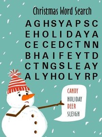Christmas Word Search - Candy Holiday Deer Sleigh