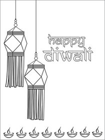 Happy 
Diwali - Coloring Card