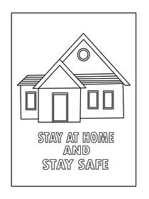 Stay at Home and Stay Safe - Coloring Card