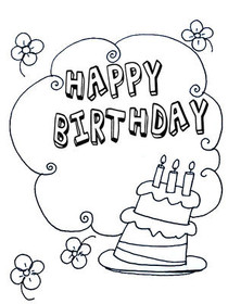 Happy Birthday - Coloring Card
