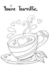 You're Tea-riffic - Coloring Card