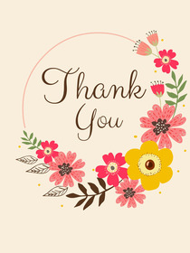 Elegant floral "Thank You" card—ideal for conveying your appreciation with style and charm!