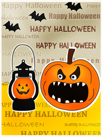This Happy Halloween card features fun pumpkin and lantern visuals, and creating a festive mood