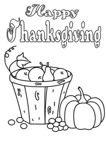 Happy 
Thanksgiving - Coloring Card