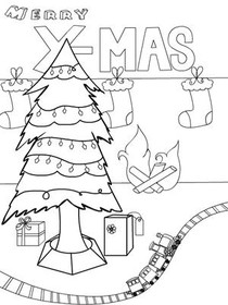 Merry X-Mas - Coloring Card