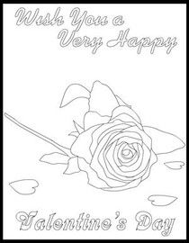 Wish You a Very Happy Valentine's Day - Coloring Card