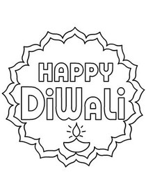 Happy 
Diwali - Coloring Card