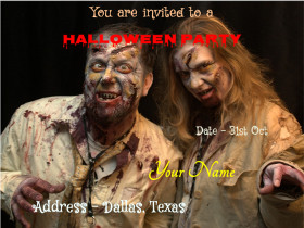 Halloween Party Invitation Photocard