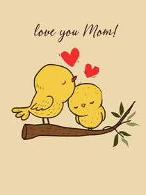 Adorable Mother's Day card perfect for expressing love and gratitude to Mom!